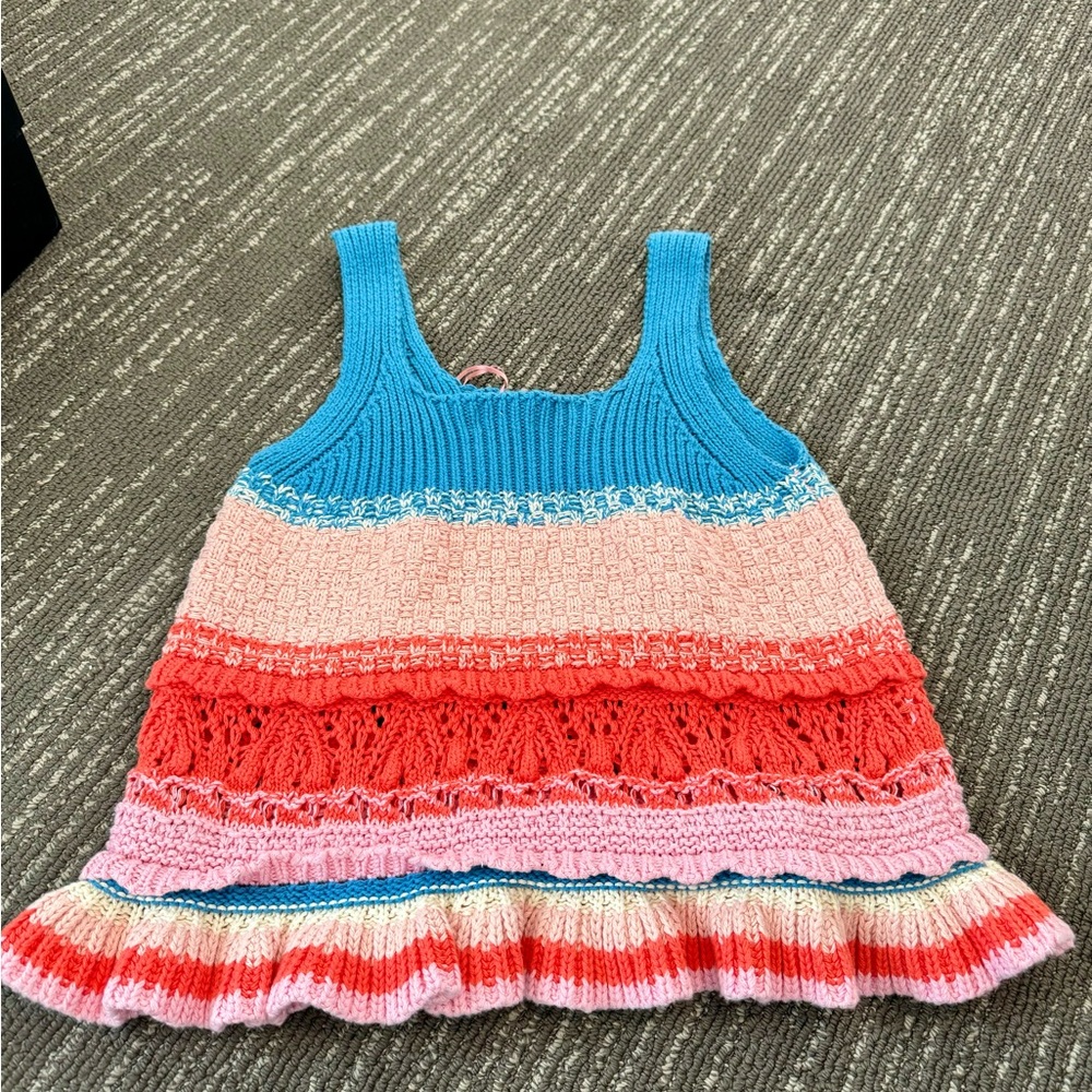 ENTRO NWT Multi-Color Ruffled Knit Tank - Picture 5 of 5
